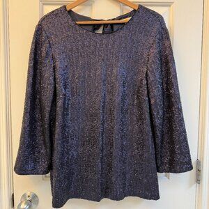 Boden Navy Sequined Top